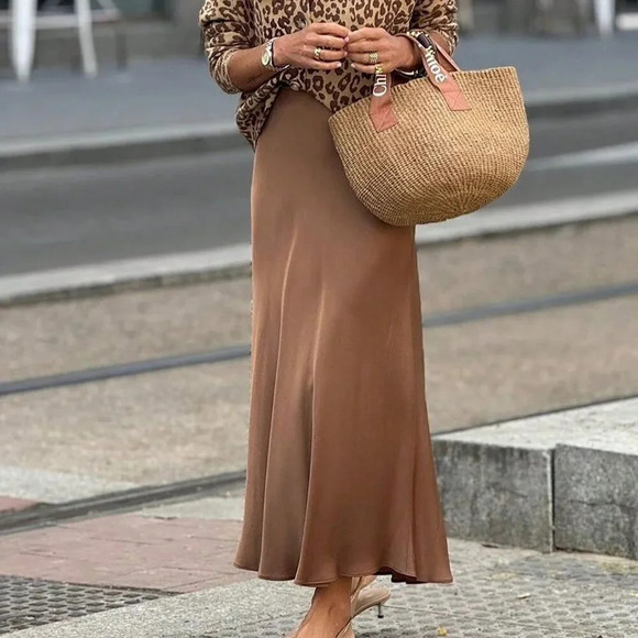 Brown Casual Women's Summer Graduation Skirt